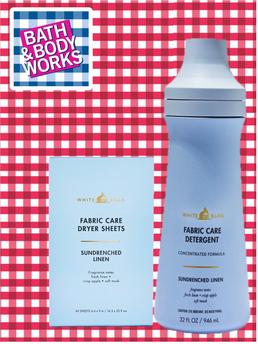 White Barn Sundrenched Linen Light Blue Fabric Care Set